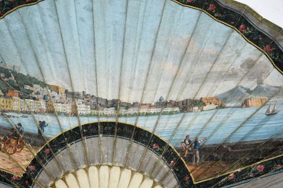 null Procida and the Bay of Naples, circa 1810-1820Small folded fan, the double leaf...