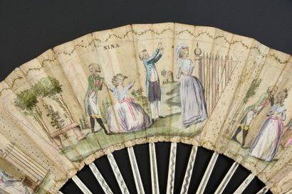 null "Nina ou la folle par amour", circa 1786
Folded fan, double sheet of paper engraved...
