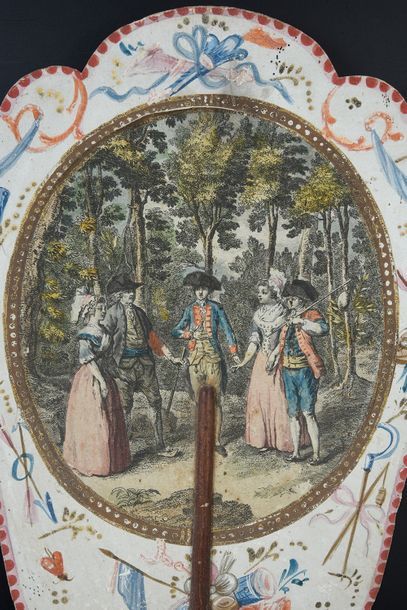 null Les Solitaires de Normandie, vers 1790-1795Deux écrans à main, n°1 et n°6, en...