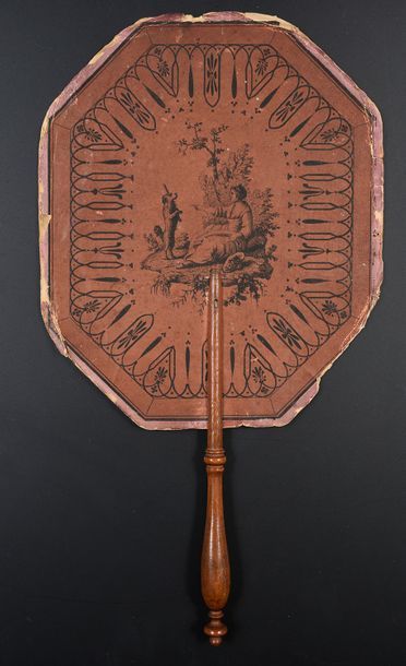 null Two screens, around 1805-1810* one in the shape of a shield decorated with engravings:...