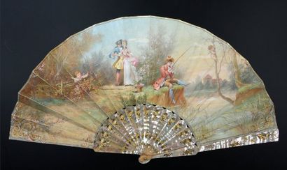 null Love at work, around 1880-1890
Folded fan, the double skin sheet painted by...