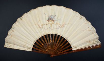 Cécile Chennevière Country dance, around 1890-1900Wide fan, the cabretille leaf painted...