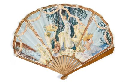 null Floramye, LT Piver
Fan, double sheet of paper printed with Greek dancers, in...