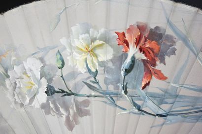 null Billotey, The carnations, circa 1890-1900
Fan, the silk leaf painted with white...