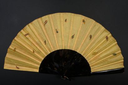 null The Russian ballets, around 1920
Folded fan, silk leaf painted with three cartels...