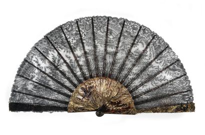 Digitales, circa 1880-1900 Folded fan, leaf...