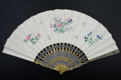 null The guzheng player, around 1820
Folded fan, a double sheet of wallpaper from...