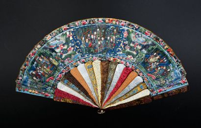 null Symbols of happiness, China, 19th century Folded fan, double sheet of paper...