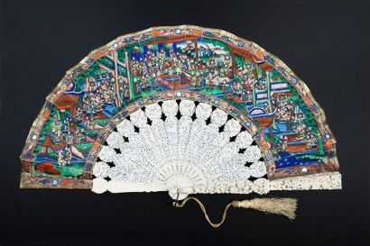 null Countless assistants, China, around 1860
Folded fan, the double sheet of silk...