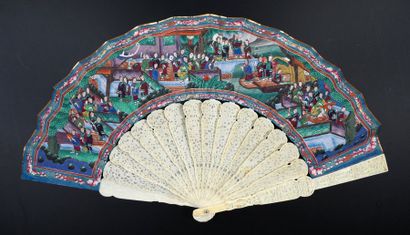 null Visits to the palace, China, around 1860-1880
Folded fan, the double silk leaf,...
