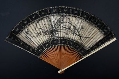 null Ling Fei Jing, Taoism, China, early 20th century Folded fan, literate, double...