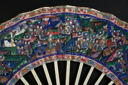 null Hong Kong and Victoria Harbour, China, circa 1880
Folded fan, with a so-called...