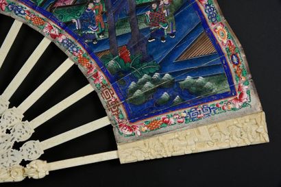 null Hong Kong and Victoria Harbour, China, circa 1880
Folded fan, with a so-called...