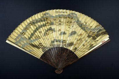 null View of Chinese landscape, China, late 19th century Folded fan, double sheet...