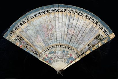 null An open breast, around 1700
Fan of the broken ivory type* painted with a large...