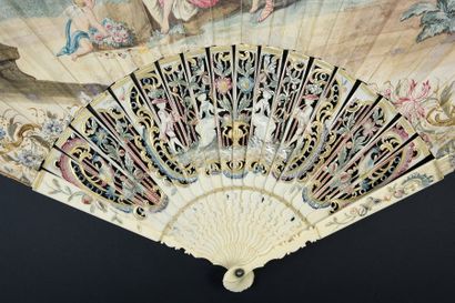 null Venus and Adonis, around 1740-1750
Folded fan, the skin leaf, mounted in the...