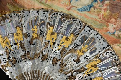 null Flora, around 1750
Folded fan, skin leaf, English ascent, gouache painted with...