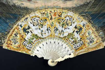 null The abundance of the harvest, around 1750
Folded fan, the skin leaf, mounted...