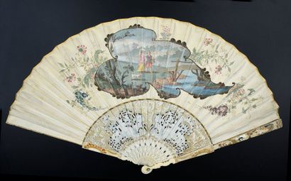 null The abundance of the harvest, around 1750
Folded fan, the skin leaf, mounted...
