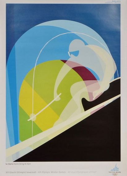null Set de 17 affiches «serie sports» des XXème Jeux
Olympiques d'hiver. Dim. 48x68...