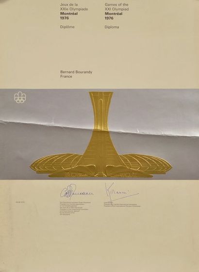 null Set of 8 participants' diplomas awarded for the Games of Munich 1972, Montreal...