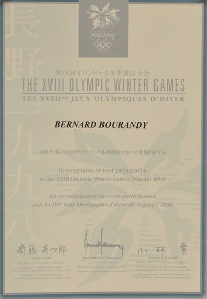 null Set of 4 participants' diplomas awarded for the 1976 Innsbruck Games, Lake Placid...