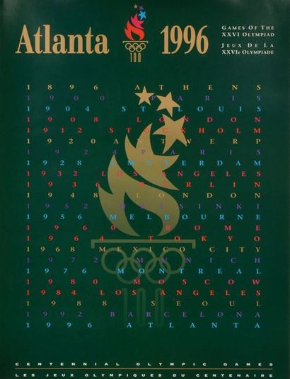 null Set of 19 official posters for the Games of Montreal 1976 (3), Los Angeles 1984...