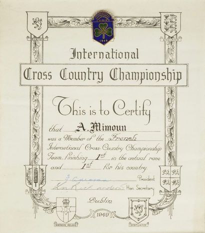 null 1st place team diploma and first runner from France for the 1949 International...