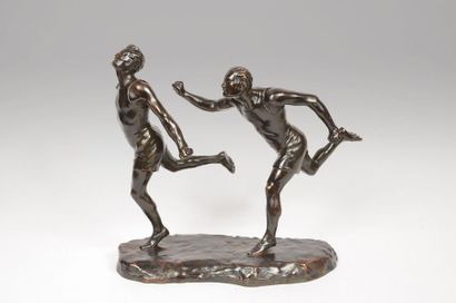 null Bronze sculpture "Runners at the finish". Circa 1920. Signed Etienne Forestier...