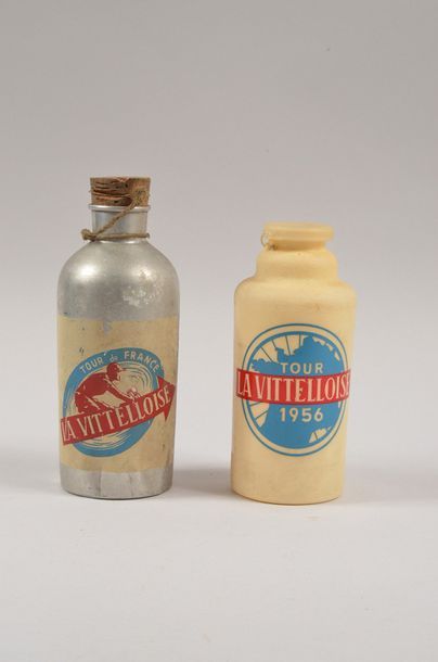null Set of 2 "La Vittelloise" cans, one in aluminium from the early 1950s and the...