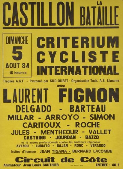 null Ensemble de 4 affiches des années 70/80 avec Bernard Hinault, Laurent Fignon,...
