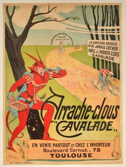 Jean Metteix Affiche Arrache-Clous «Cavalade».
Imprimerie Moullot à Marseille. Dim....