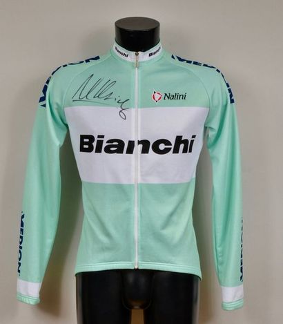 null Jan Ullrich. Shirt worn with the Bianchi team for the 2003 season. Runner's...