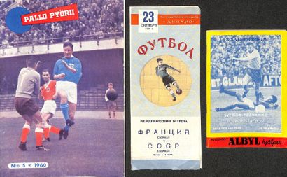 null Set of 3 programs of the French team abroad against the USSR in 1955, Finland...