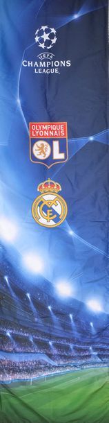 null Set of 2 Champions League banners opposing Olympique Lyonnais and Real Madrid...