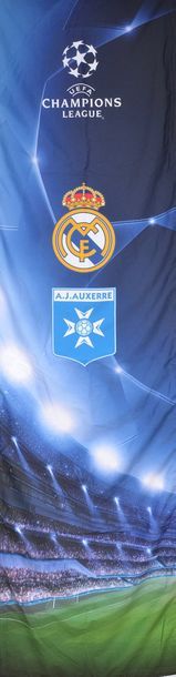 null Set of 2 Champions League banners for the matches between Real Madrid and Auxerre...