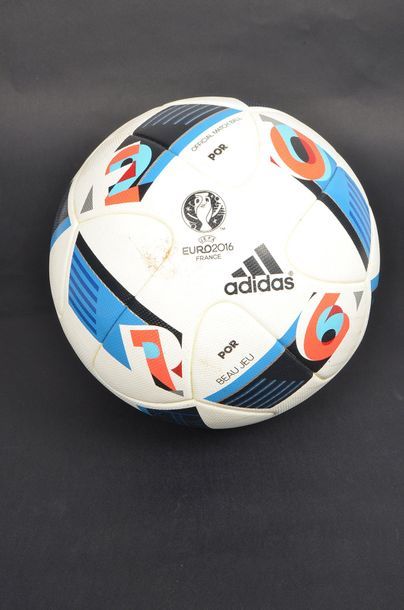 null "Beau Jeu" ball (official match ball) used during training in Marcoussis by...