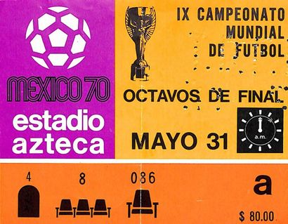 null Set of 4 group 1 match tickets for the 1970 World Cup in Mexico, including the...