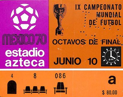 null Ensemble de 4 billets de matches du groupe 1 de la Coupe du Monde 1970 au Mexique...