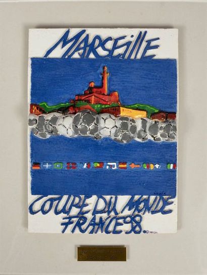 null Sculpture en résine représentant l'affiche de la ville de Marseille pour la...