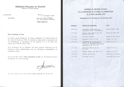 null Rare set of 3 official documents on France's bid to host the 1998 World Cup...