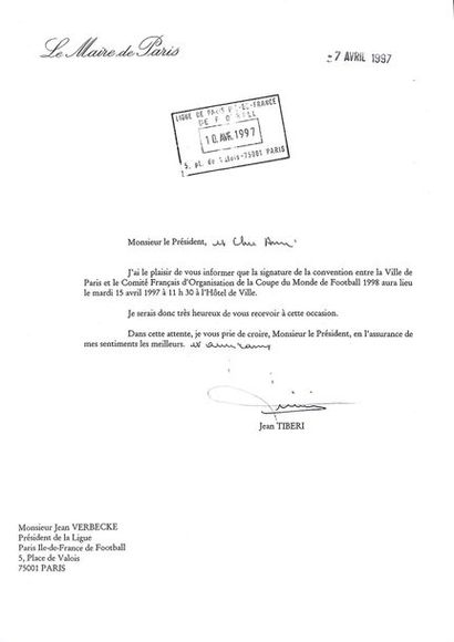 null Rare ensemble de 3 documents officiels sur la candidature de la France à l'organisation...