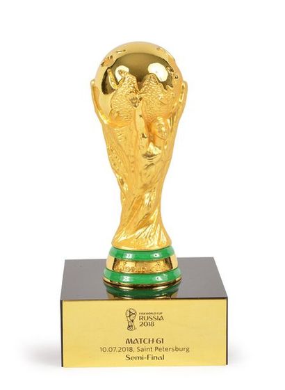 null 2018 World Cup Trophy for the semi-final match between France and Belgium on...