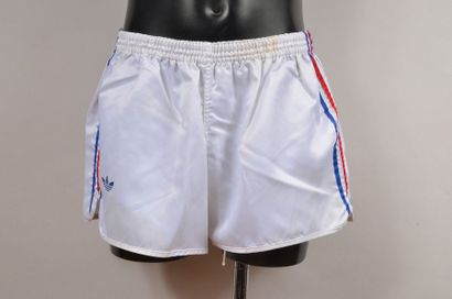 null Michel Platini. Set of 2 shorts (white and blue) worn by the player in the French...