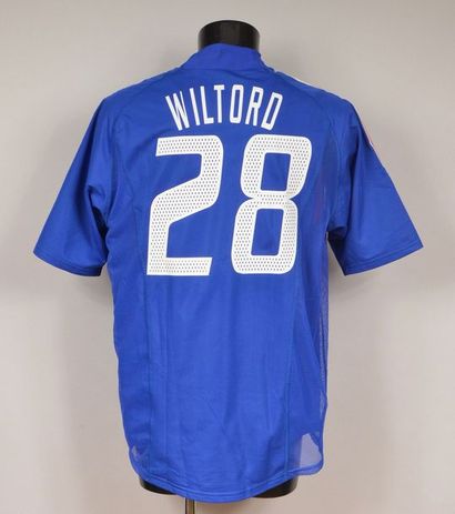 null Sylvain Wiltord. French team jersey n°28 for the meeting between the Girondins...