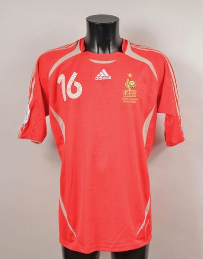 null Fabien Barthez. French team jersey n°16 for the quarterfinal match of the World...