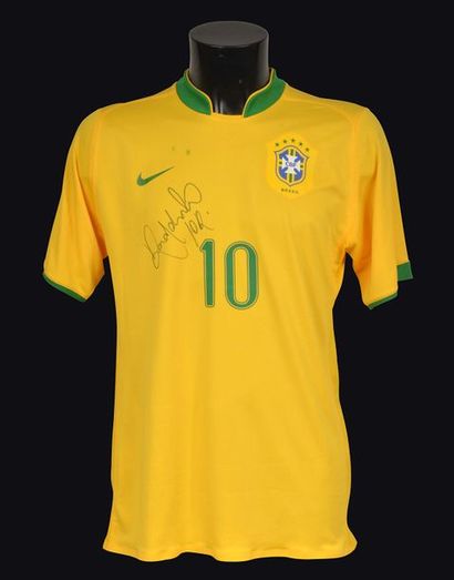 null Ronaldinho. Brazil's No. 10 jersey worn during the game against France on July...