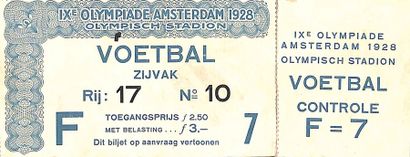 null Full ticket for the football tournament at the Olympic Stadium. Size 6x16 c...