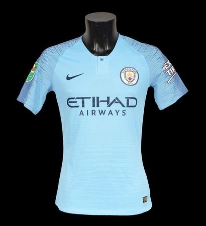 null Raheem Sterling. Manchester City jersey n°7 worn during the Carabao Cup. (League...