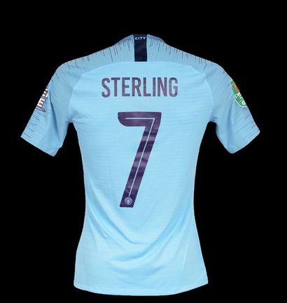 null Raheem Sterling. Manchester City jersey n°7 worn during the Carabao Cup. (League...